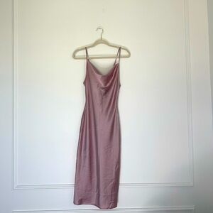 Pink cowl neck dress